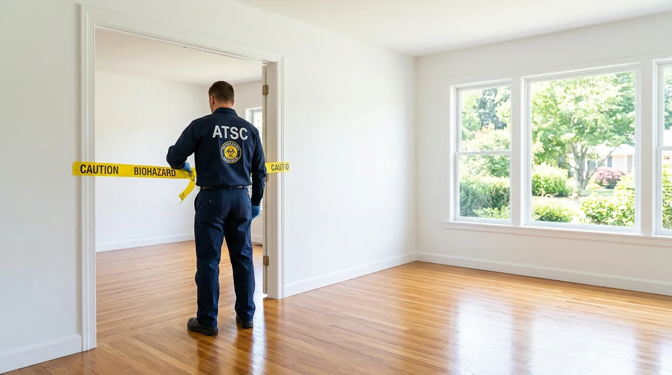 Certified biohazard cleanup crew performing Crime Scene Cleanup in Cambridge